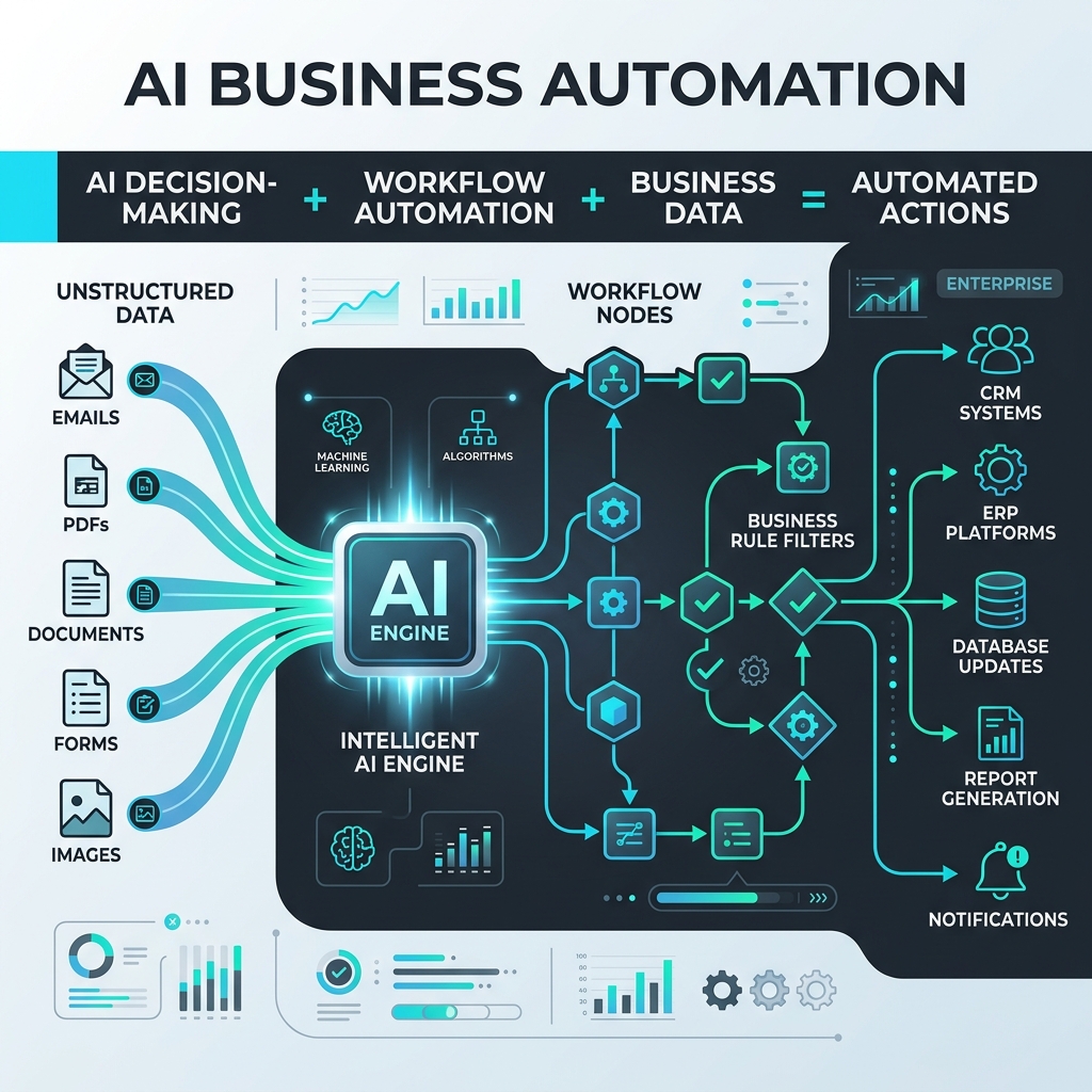 AI Business Automation Concept & Architecture Diagram